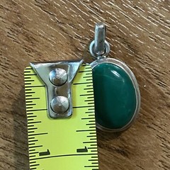 Vintage Green Onyx Oval Pendant