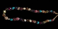 Vintage Mixed Gemstone Beaded Strand Necklace Hand Knotted Boho Agate Jasper OOC