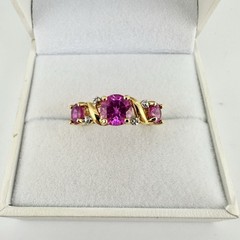 VTG Ross Simons Ruby Gold Vermeil 925 Sterling Silver Cluster Ring SZ8 Read