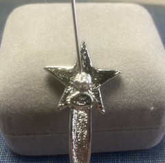 Kirks Folly Aurora Borealis Silver Tone Star Wand Pin