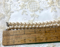 VTG Imitation Beads Strand Fashion Necklace silver tone closure 28in.