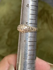 925 Sterling Silver Vintage Diamond-Cut Ribbed Ring Size 5.5 Lightweight