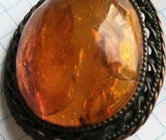 Vintage Amber brooch made in the USSR 1950-1960s jl472