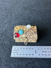 Vintage Avon 1974 Queen’s Ransom Treasure Chest Pill Box Pendant No Chain