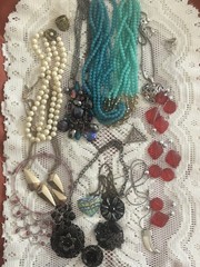 Costume Jewelry LOT Of 12 Estate Hoard All Wearable Vintage