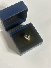 Vintage Green Cubic Zirconia Ring Gold Plated Womens Size 6.5