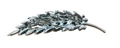 Vtg D&E Juliana Hematite & Black Diamond Navette Rhinestone Book Piece Brooch