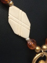 ORENA PARIS Rare Vintage Gold Tone Detailed Alligator Pendant Necklace