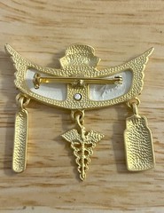 Vintage Tona Nursing Nurse brooch pin, hanging charms.