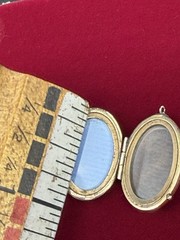 Antique Victorian Blue Robins Egg Enamel Hearts & Star Gold Filled Locket