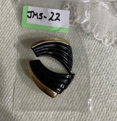 Vintage Black Gold Tone Clip On Earrings Jewelry JMS-22