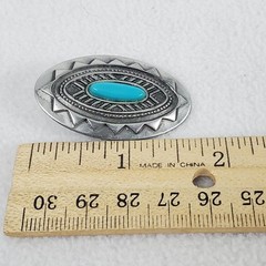 Vintage Southwest Style Pierced Earrings Faux Turquoise Cabochons Signed ©JJ