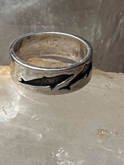 Dolphin ring dolphins band size 5.50 sterling silver women