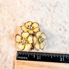 Yellow Thermoset Flower Clip-on Earrings