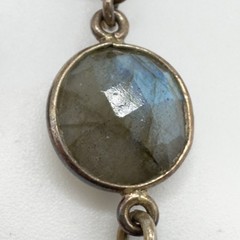 Dangle Gemstone Earrings Gold Over 925 Labradorite Smoky & Clear Quartz 2in Drop