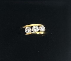 Ross Simons Gold Vermeil Over Sterling Silver 925 Crossover CZ Ring Size 7, 3.5g