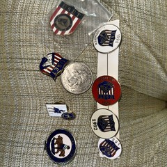 USET Equestrian Team Lettered Pin Red, White Blue Gold Tone Set Of 6 Plus 2 More