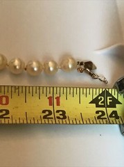 Vintage 24″ Strand Cultured 4.4 MM Pearls Necklace 14k Gold Clasp/Pearl Inset