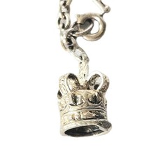 Antique European Silver Charm Bracelet – Cuckoo Clock Crown – 7.5″ – 9.86 Grams