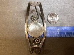 VINTAGE ALPACA MEXICO INLAY STYLE CUFF BRACELET JEWELRY