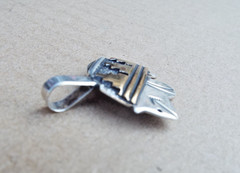 Vintage Native American Thomas Singer Sterling Silver Bear Pendant, Navajo
