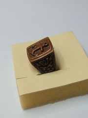 USSR Signet ring with a relief image of an anchor in the center 21 mm Solid en