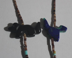 Vintage Carved Stones Multi Color Animals Necklace
