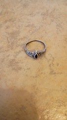 Sterling Silver Vintage Thailand TMA Black Onyx Filigree Ring Size 6.5