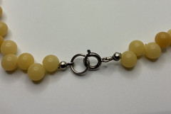 Vintage Necklace Acrylic Beaded Honey Beige Ivory Cream Offset Strung Retro