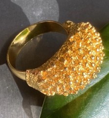 Vintage Cocktail Ring Estate Jewelry Pre-owned Sea Urchin Dome Gold Plated Sz 7