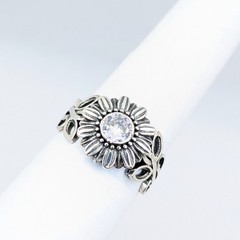 Vintage Elegant RING Silver 925 with Chic Bright Stone -size: 9.5US (19mm) | #2