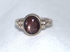 Sterling Silver Ring 6.5 US Size Real Natural Red 6 Rays Star Ruby Gemstone