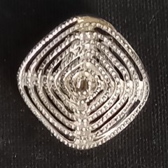Vintage Silver Tone Scarf Ring Clip Textured Unsigned As Is