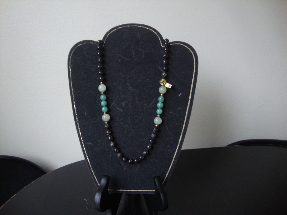 VINTAGE 1980s HAND KNOTTED 12 10 & 8MM GEMSTONE BEAD ENSEMBLE ENDLESS NECKLACE