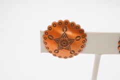Vintage Earrings Copper Etched Concho