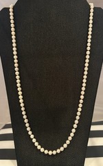 Slip On 6MM CULTURED PEARL NECKLACE 27 INCHES LONG Continuous No Clasp