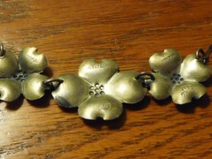 Vintage Stuart Nye Sterling Silver (3) Dogwood Flower Necklace 9.5”