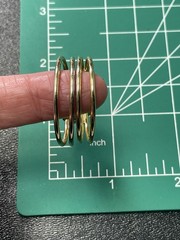 Vintage 1.1” Double Gold Tone Metal Hoop Clip Earrings