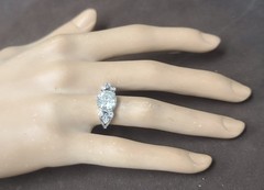 Vintage 14k White Gold Engagement Ring 2.82CT. Natural Round Diamond Circa 1950s