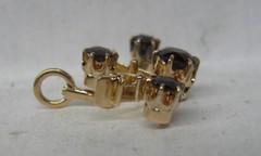 VICTORIAN ANTIQUE 14K ROSE GOLD OLD EUROPEAN CUT 1.00 CT. GARNET PENDANT
