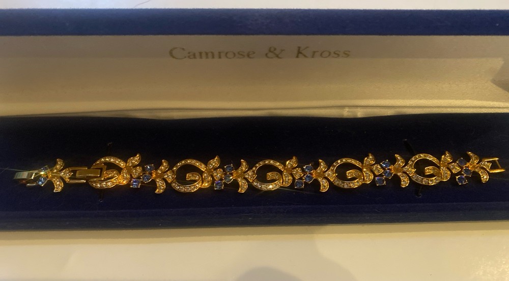 Camrose & Kross Jacqueline Kennedy Sapphire And Crystal Gold Bracelet JBK