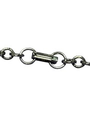 Vintage Gunmetal Textured Chain Necklace Fold Over Clasp 28 inches Long