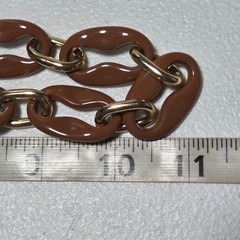 Chunky Brown Chain Necklace Acrylic Links Modern Contemporary Urban Streetwear