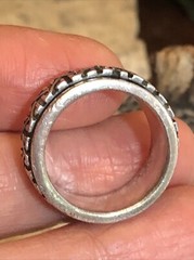 24. Vintage Celtic Sterling Silver 925 Patterned Spinner Band Ring 10g, 7s