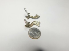 Mixed Metals Ribbon Clip On Earrings Vintage