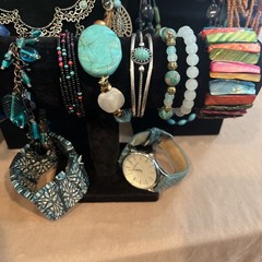 Jewelry Lot Faux Turquoise Blue Southwestern Style Necklaces Bracelets Earrings