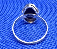 A33 Vintage 925 Sterling Silver Seal Ring Size 8.0 est 1950s Black Onyx 2.9g