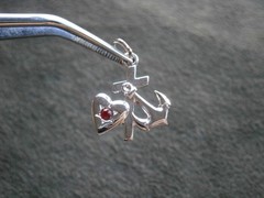 Faith Hope Love / Charity Vintage Shiny Sterling Silver Charm Pendant 1.1g