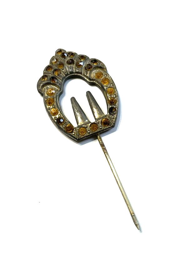 Art Deco Stick Pin 3″ Pot Metal Antique Jewelry Missing Stones