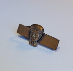 Vintage Detailed 3D Copper Relief Of Asian Face Head On 1.25in Slim Tie Clip